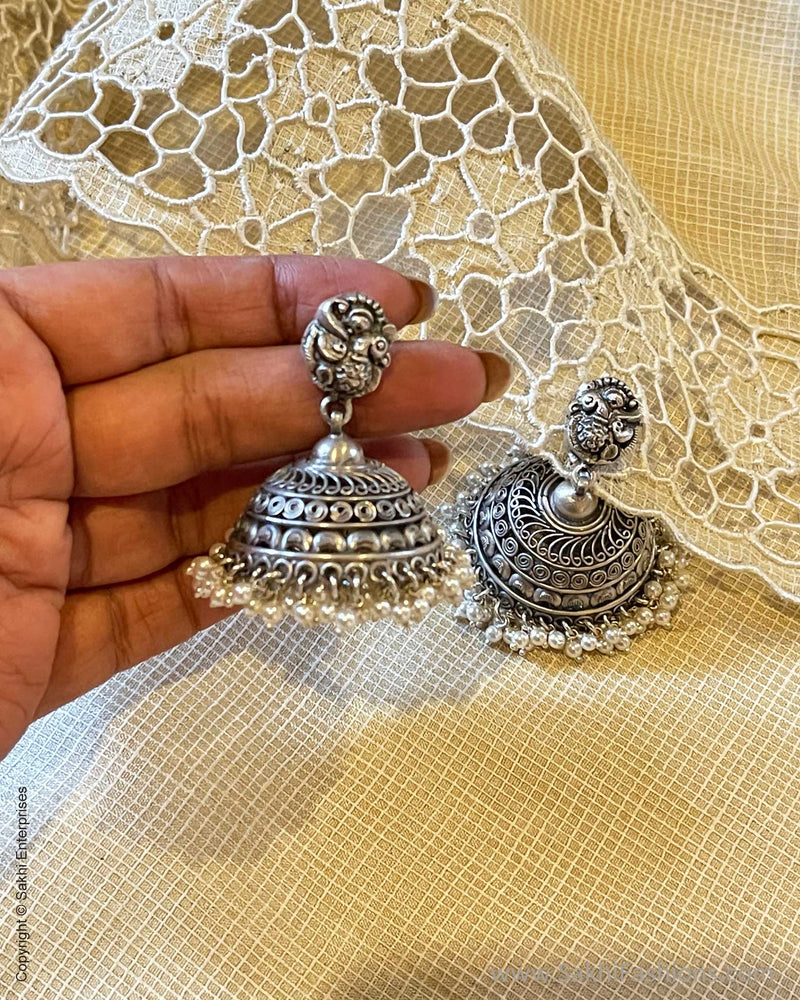 Sterling Silver Jhumka Earrings – House of Devam